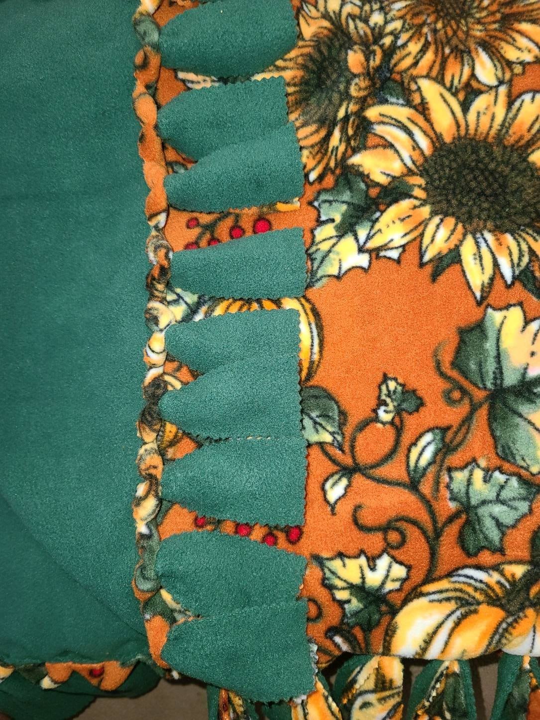 Pumpkin Floral Tie Thanksgiving Blanket