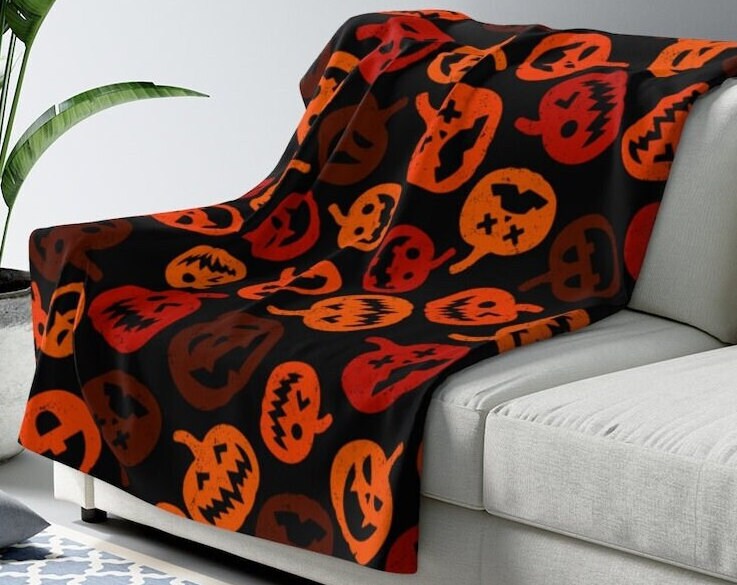 Pumpkins Sherpa Fleece New Design Cute Halloween Blanket