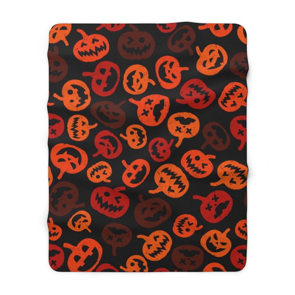 Pumpkins Sherpa Fleece New Design Cute Halloween Blanket