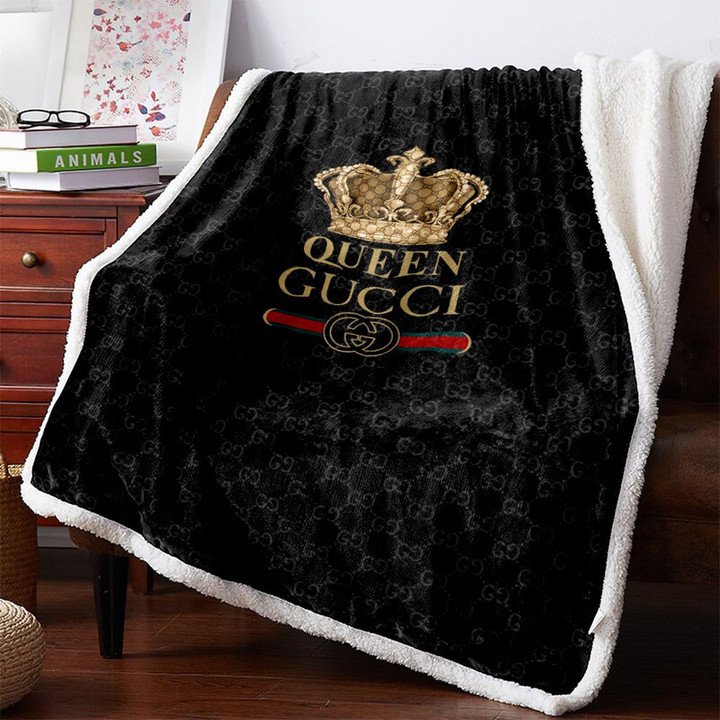 Queen Gucci Luxurious Brand Fleece Blanket