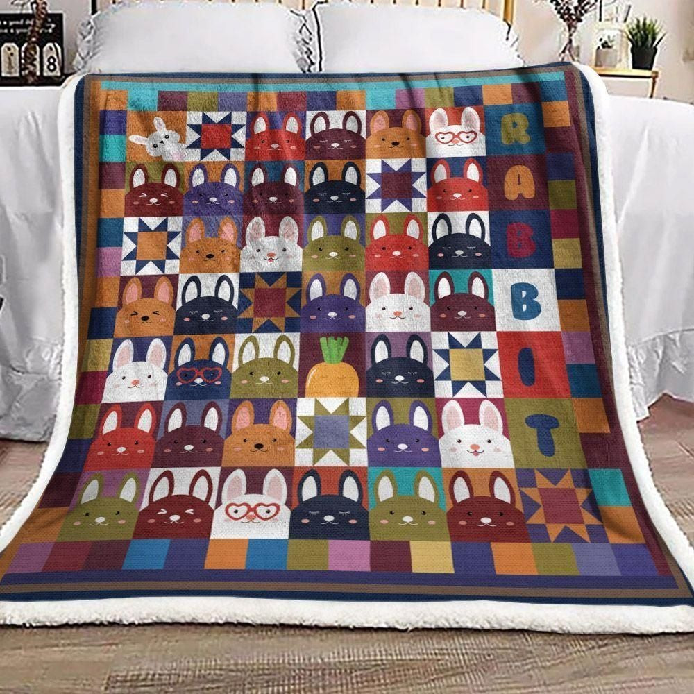 Rabbit Head Pattern Throw Blanket