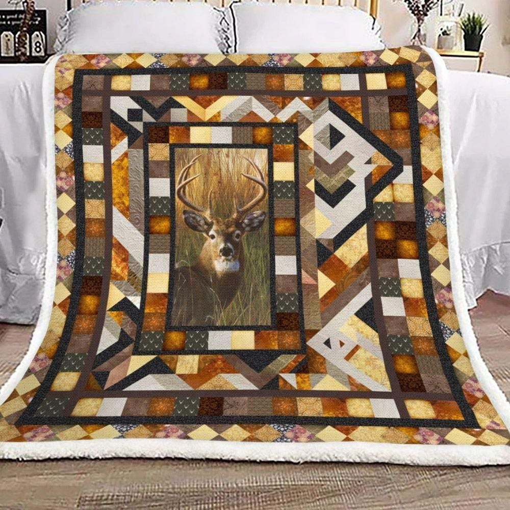 Retro Deer Pattern Throw Blanket