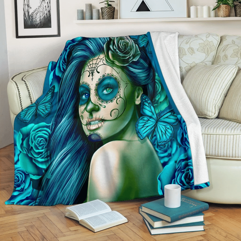 Romantic Calavera Fresh Look Halloween Decor Throw Blanket