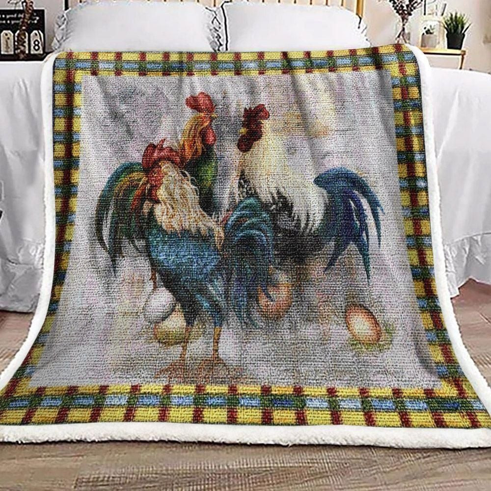 Rooster And Eggs Throw Blanket