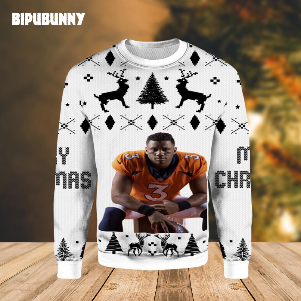 Russell Wilson Denver Broncos Ugly Christmas Sweater