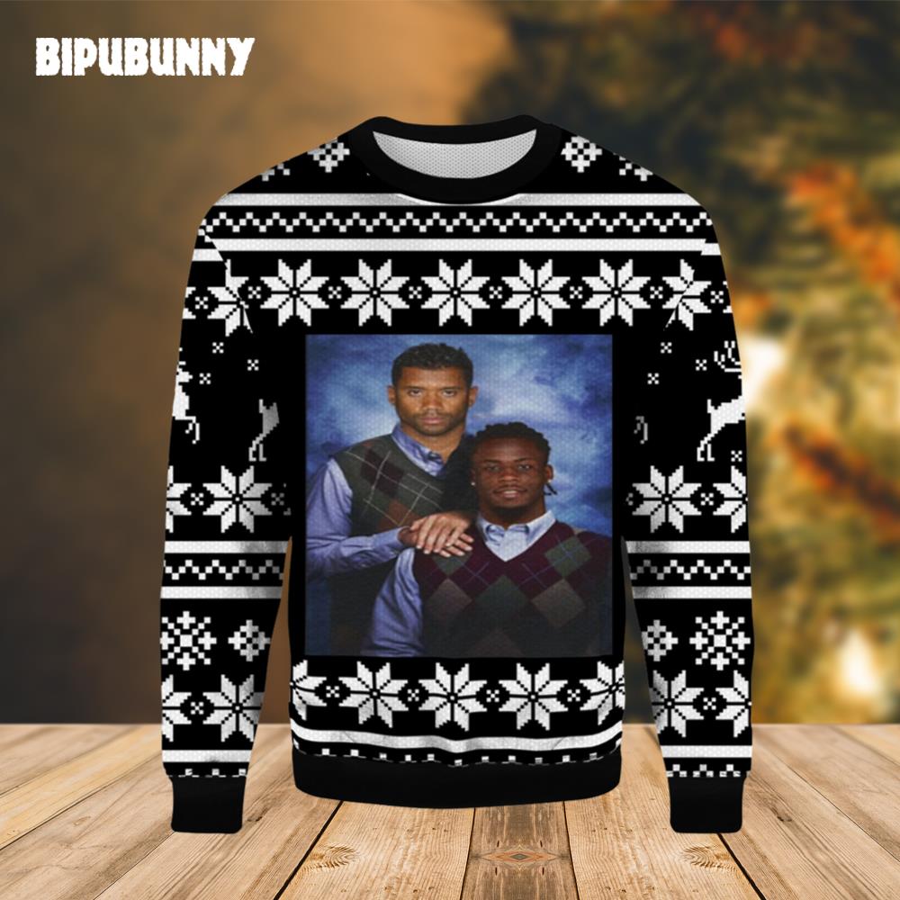 Russell Wilson Jerry Jeudy Denver Broncos Ugly Christmas Sweater