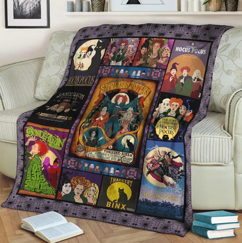 Sanderson Sisters Hocus Pocus Vintage Blanket