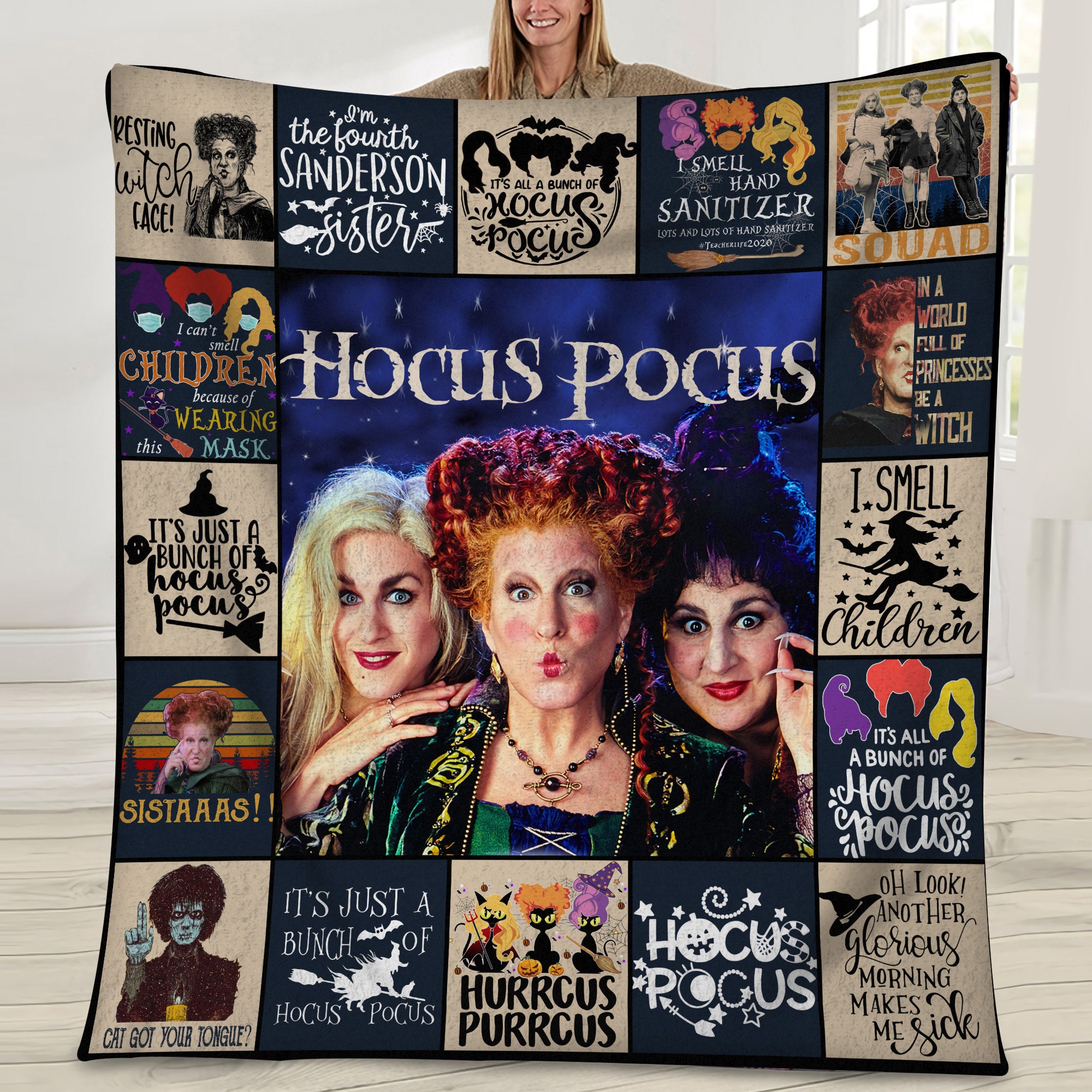 Sanderson Sisters Hocus Pocus Witches Halloween Movie Blanket