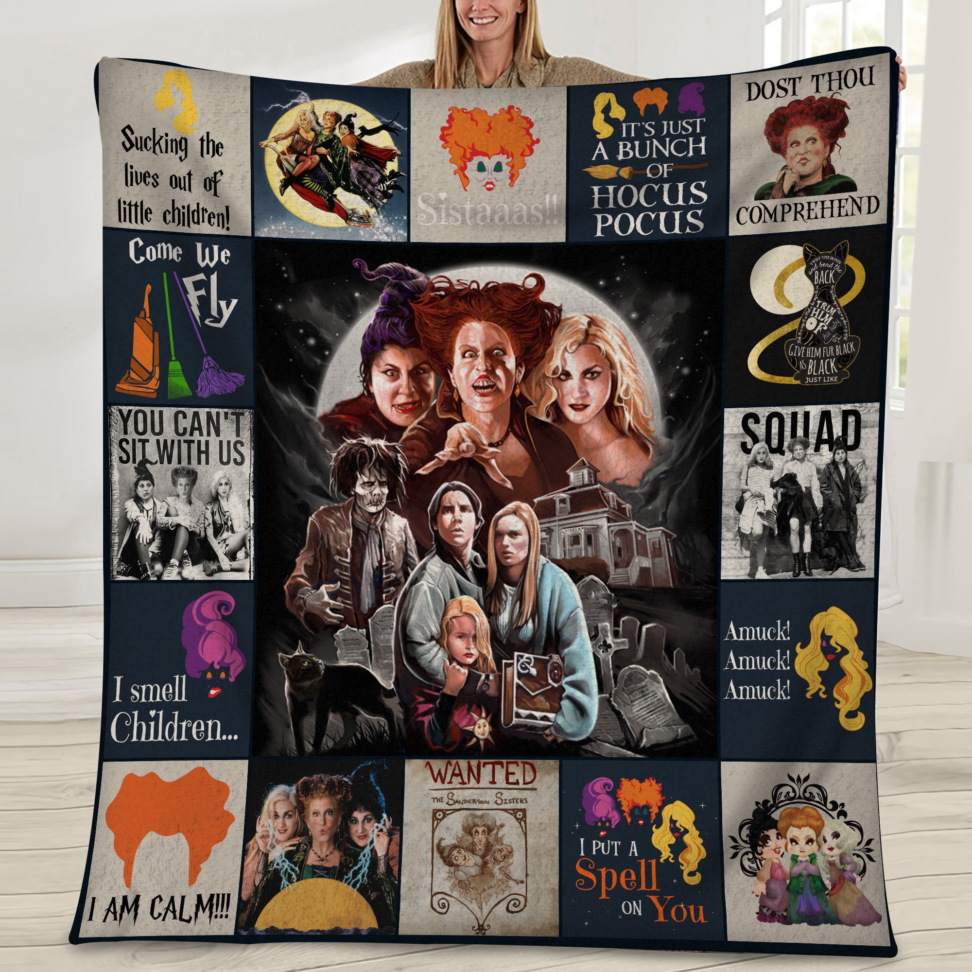 Sanderson Sisters Witches Hocus Pocus Halloween Movie Blanket