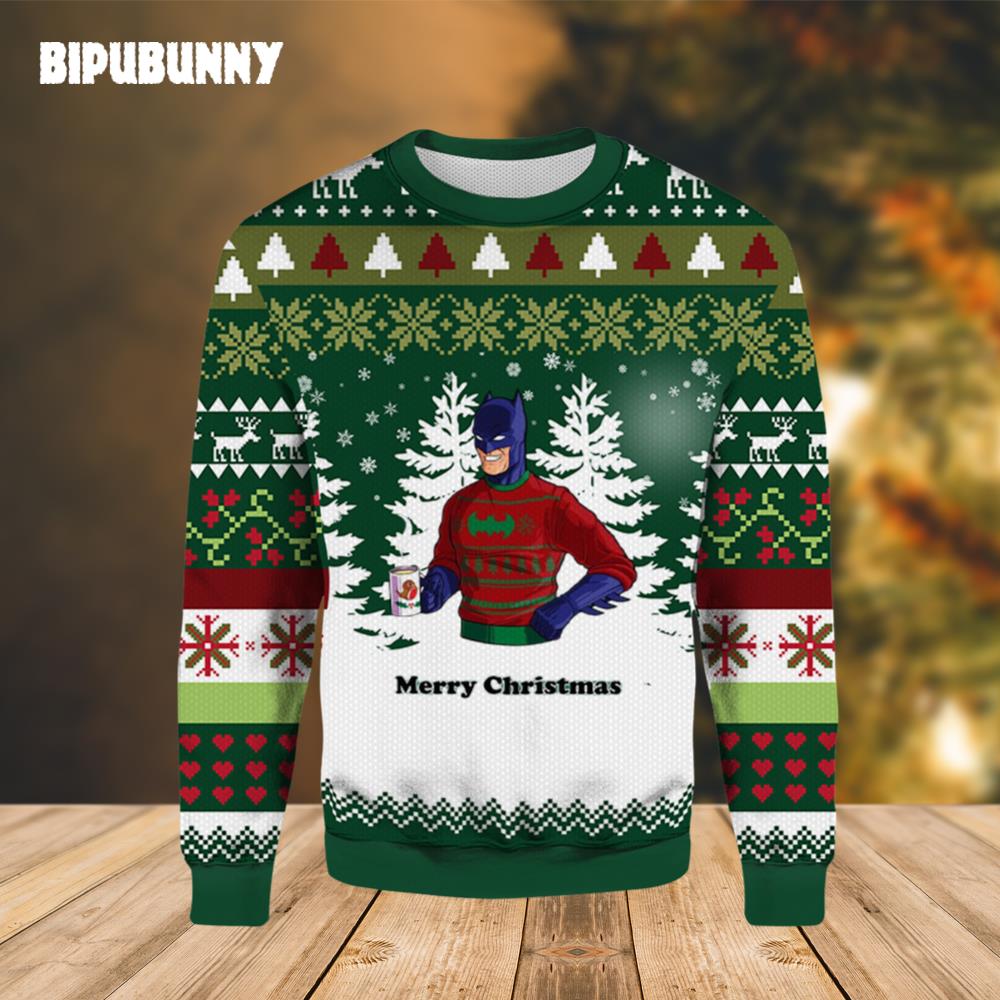 Santa Claus Riding Reindeer Merry Christmas Funny Ugly Sweater