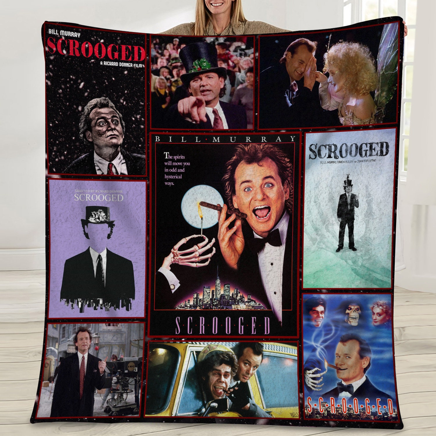 Scrooged Vintage 90S Chrismtas Funny Movie Blanket