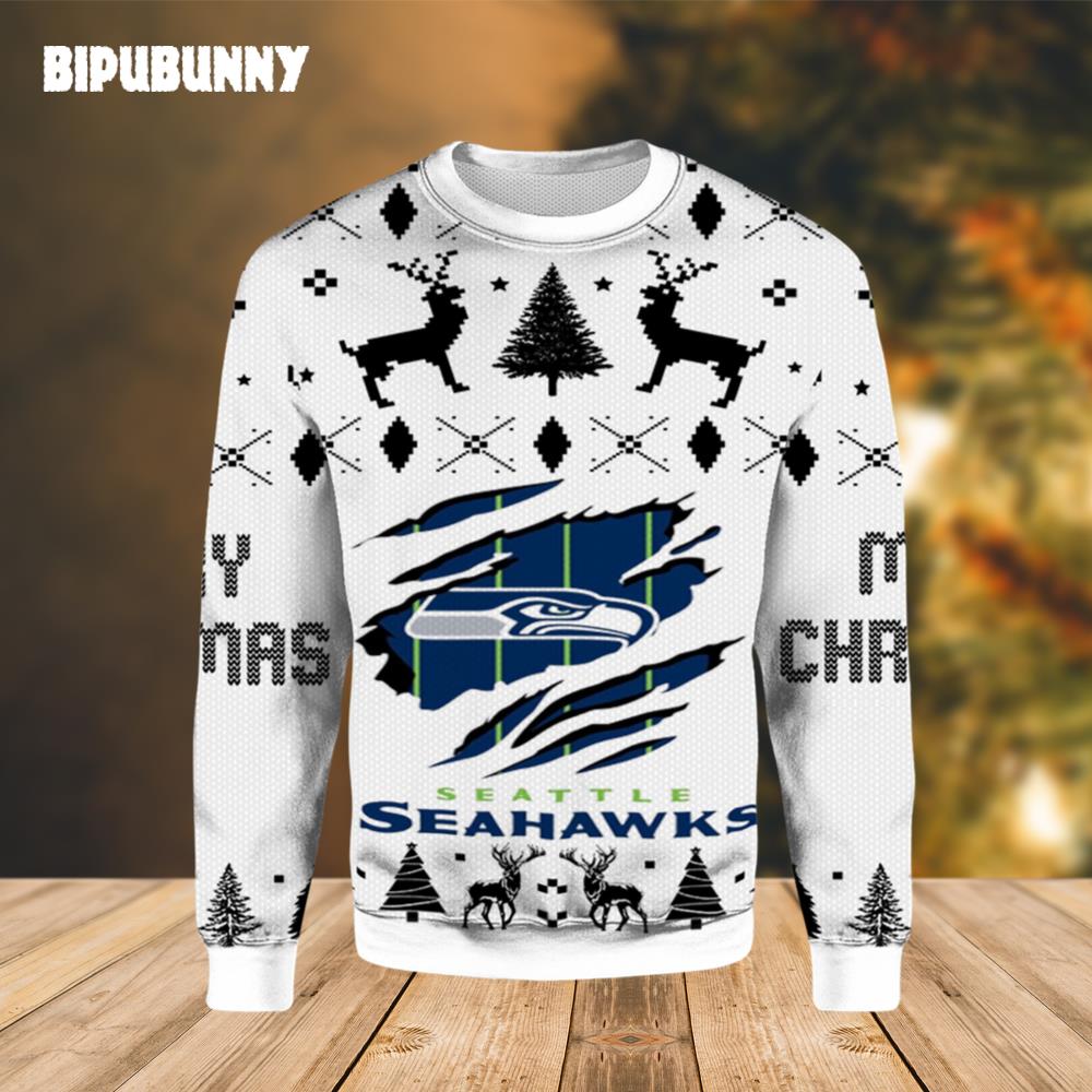 Seattle Seahawks Logo Ugly Christmas Sweater