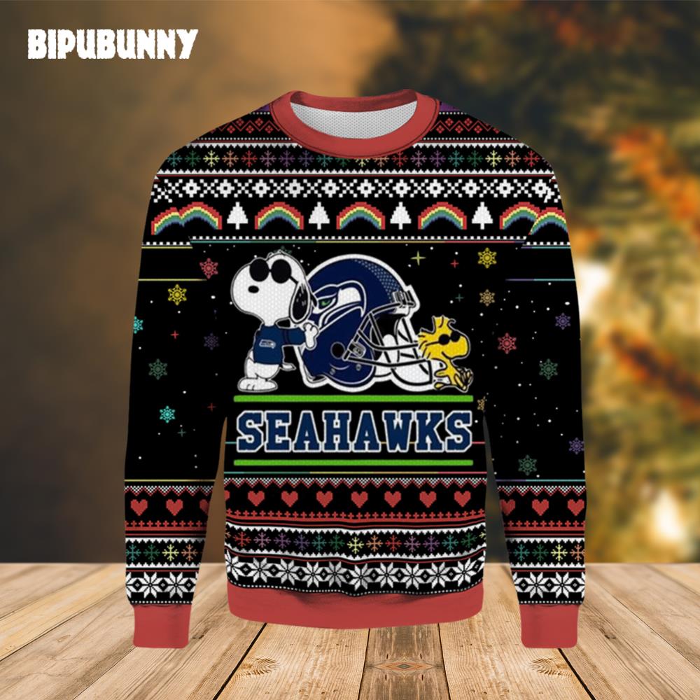 Seattle Seahawks Snoopy Ugly Christmas Sweater