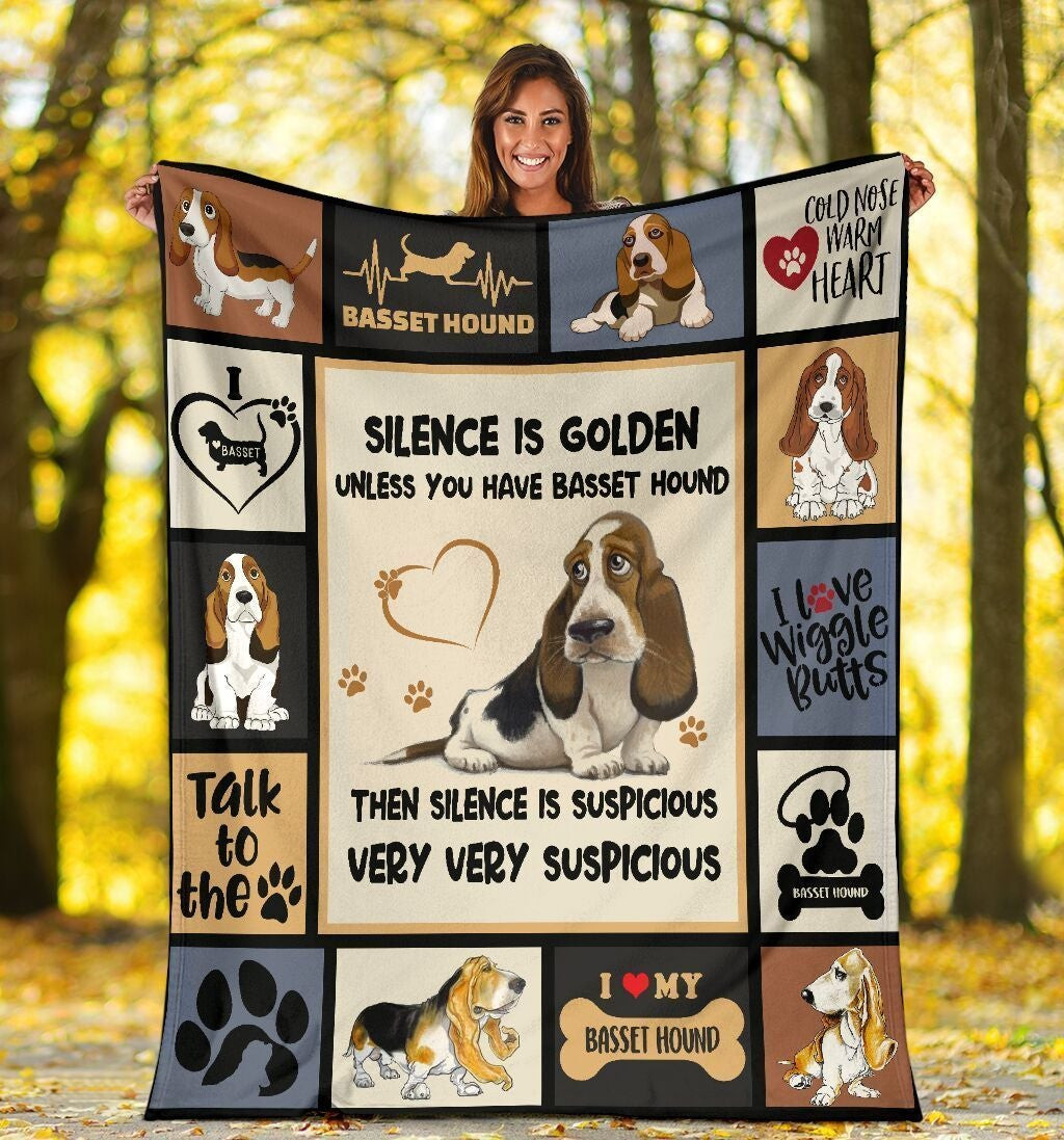 Silence Is Golden Unless You Have Basset Hound Dog Throw Blanket