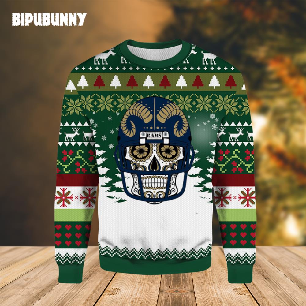 Skull Dia De Rams Los Angeles Rams Ugly Christmas Sweater