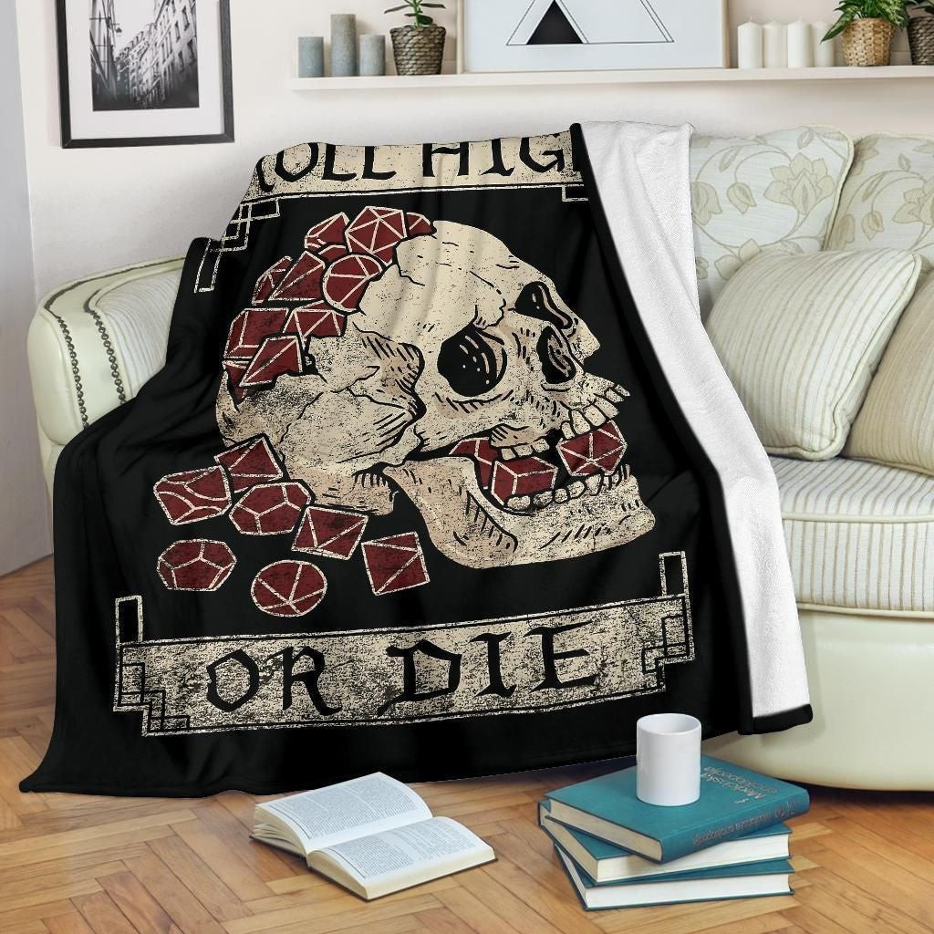 Skull With Red Diamond Throw Blanket