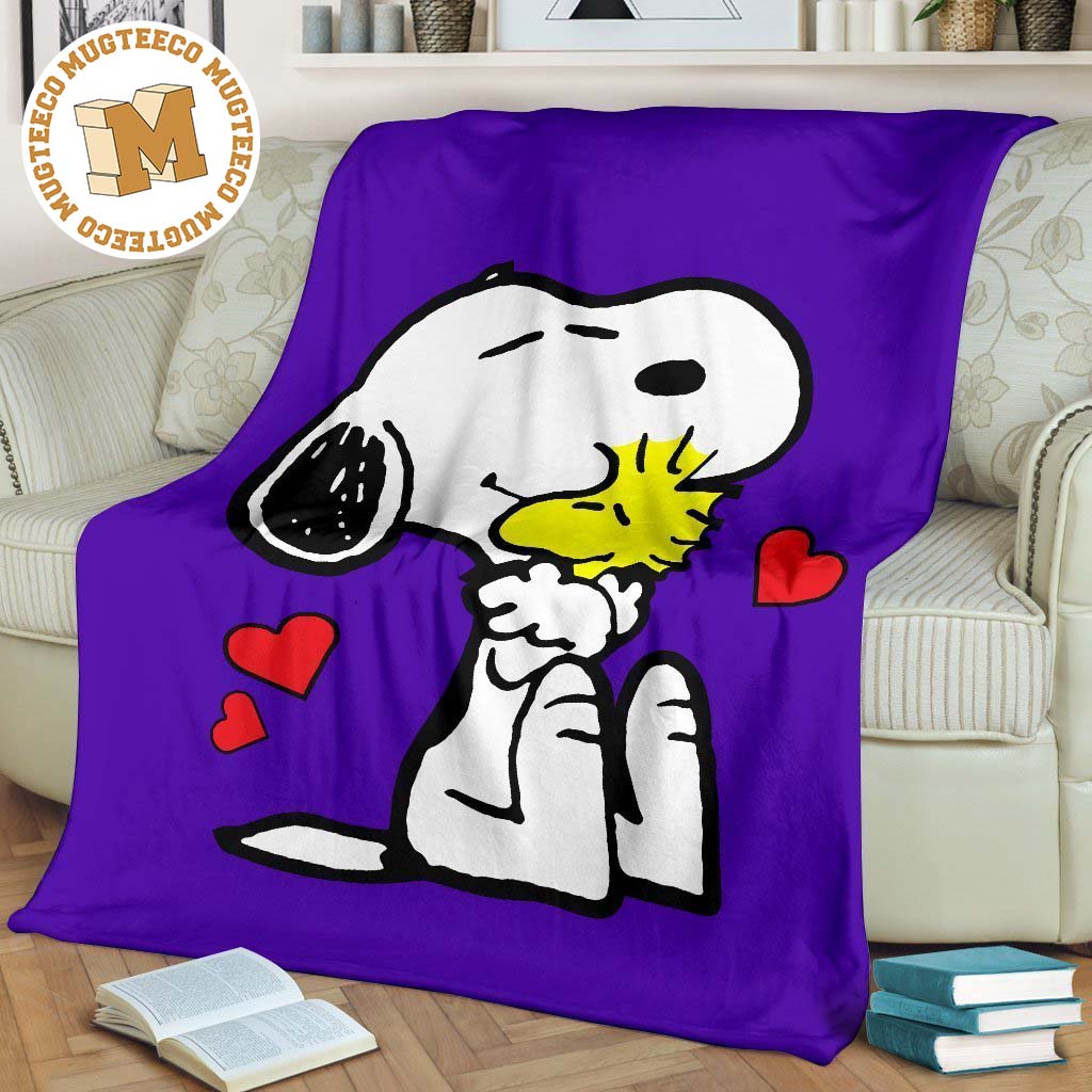 Snoopy and Woodstock Fleece Blanket Gift For Fan