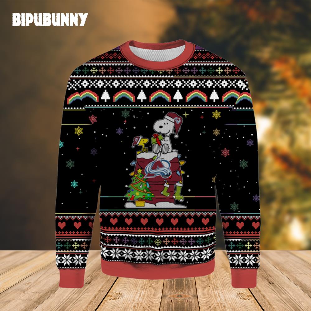 Snoopy Colorado Avalanche Ugly Christmas Sweater