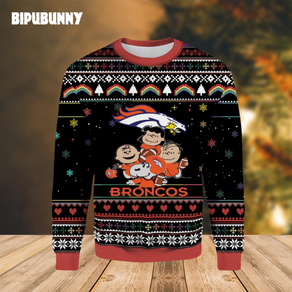 Snoopy The Peanuts Denver Broncos Ugly Christmas Sweater