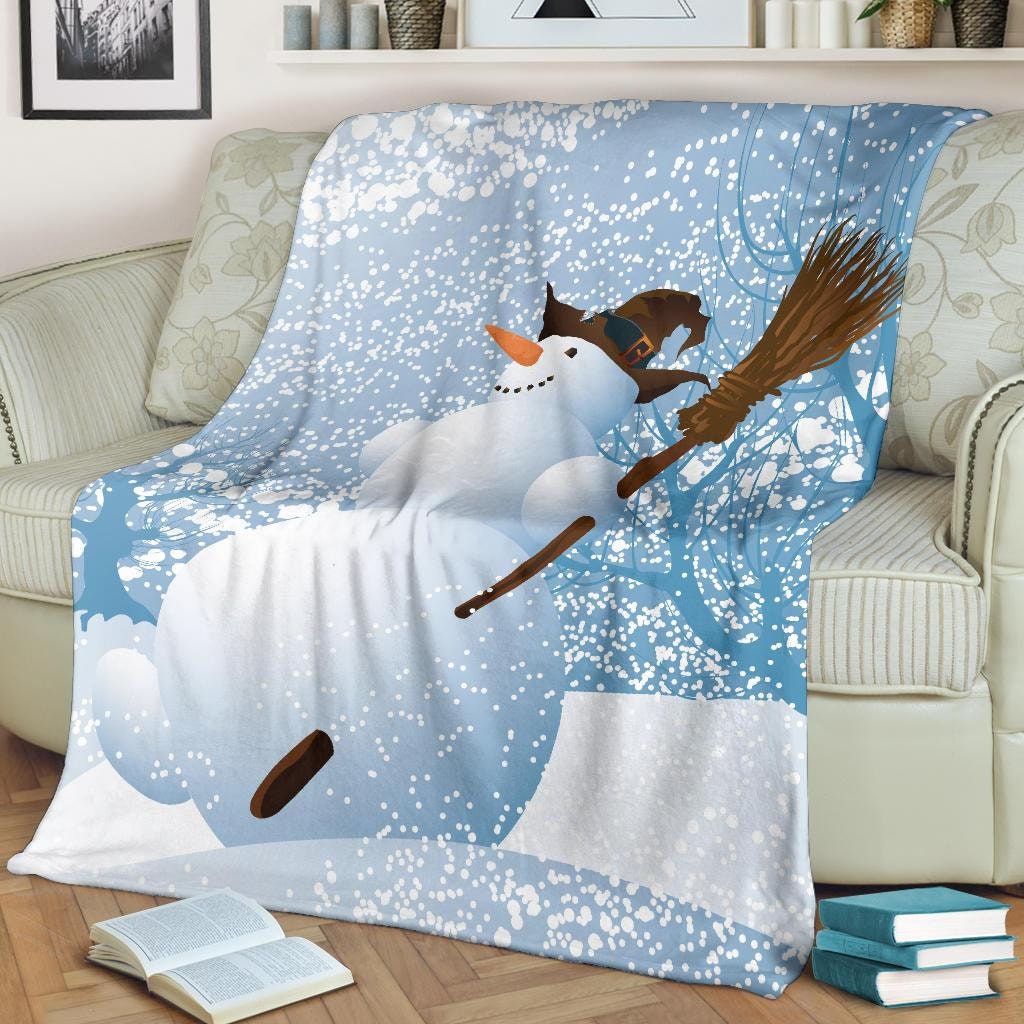 Snowman Fleece Christmas Throw Blanket