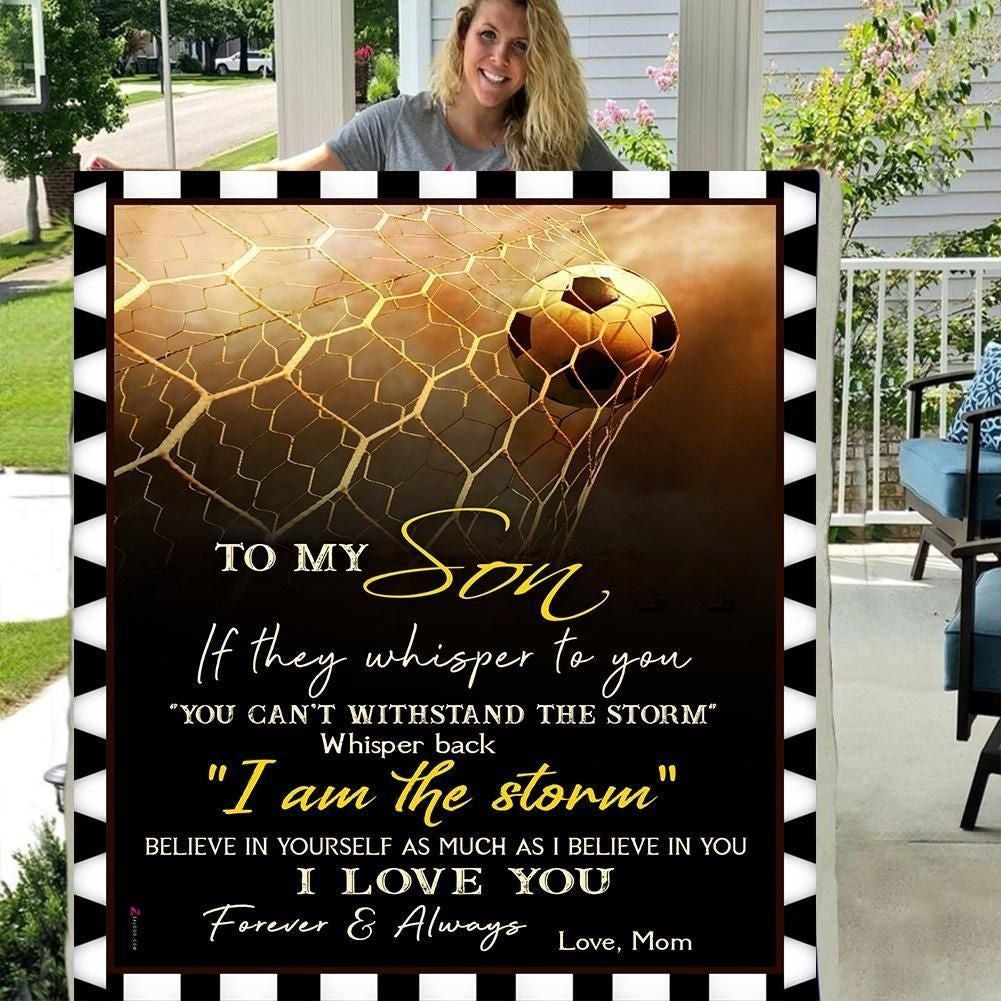 Soccer Mom Gift For Son I Love You Always Throw Blanket