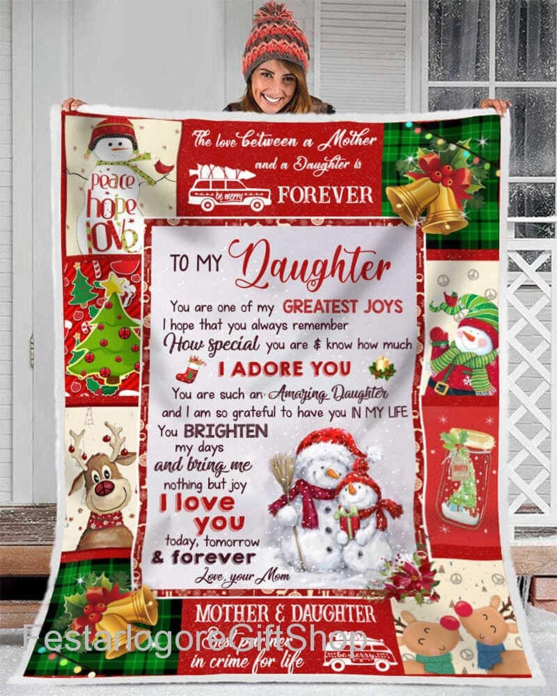 Special Xmas Gift From Mom For Daughter I Adore You Throw Blanket