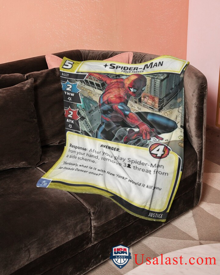 Spider Man Peter Parker Fleece Blanket