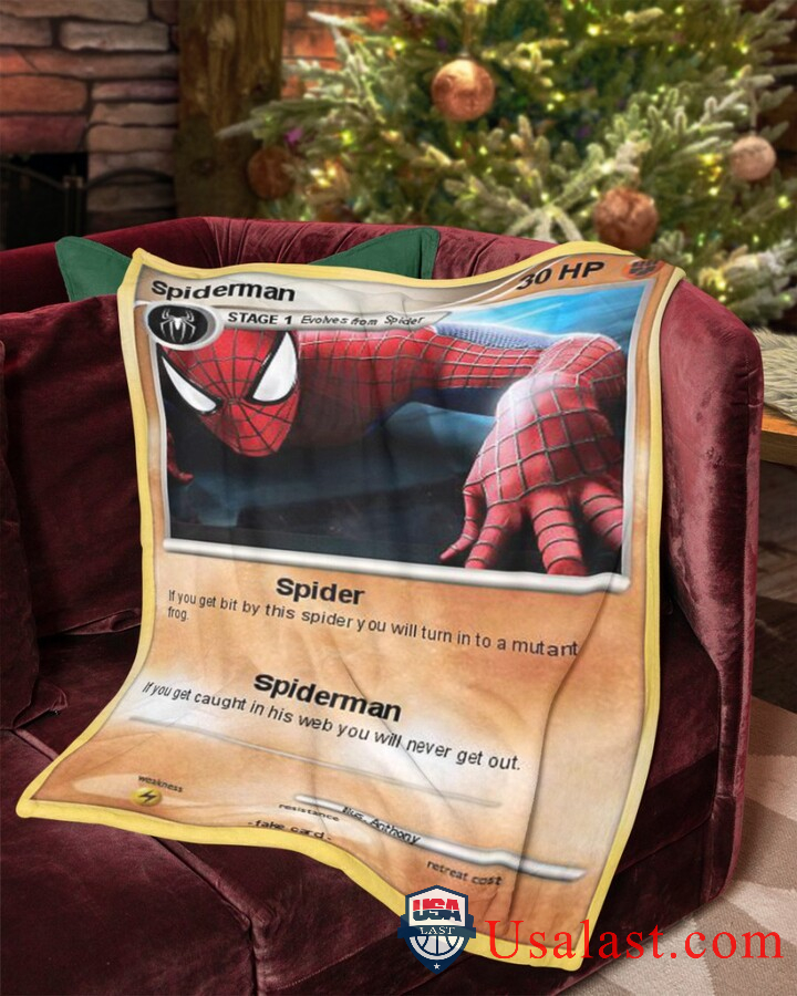 Spider Man Stage 1 Pokemon Card Fleece Blanket