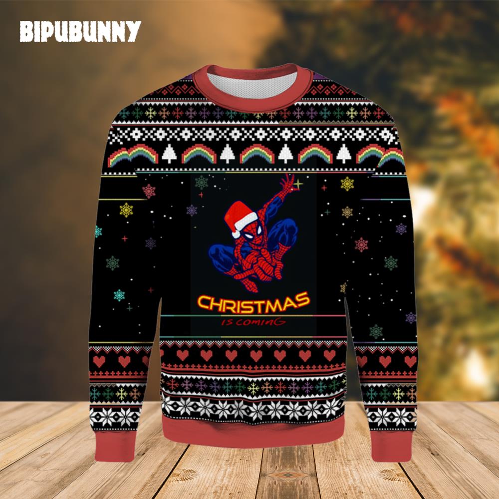 SpiderMan Christmas Is Coming Ugly Sweater