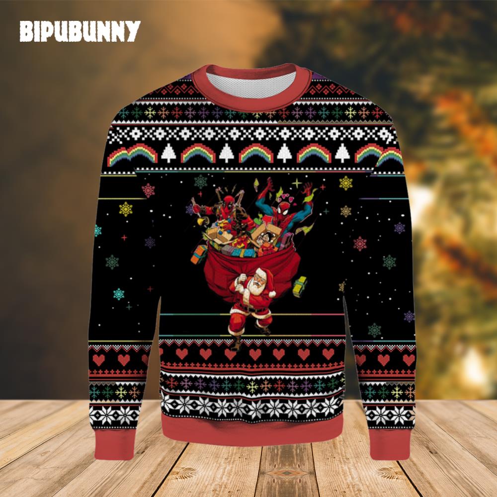 SpiderMan Deadpool Marvel Ugly Christmas Sweater