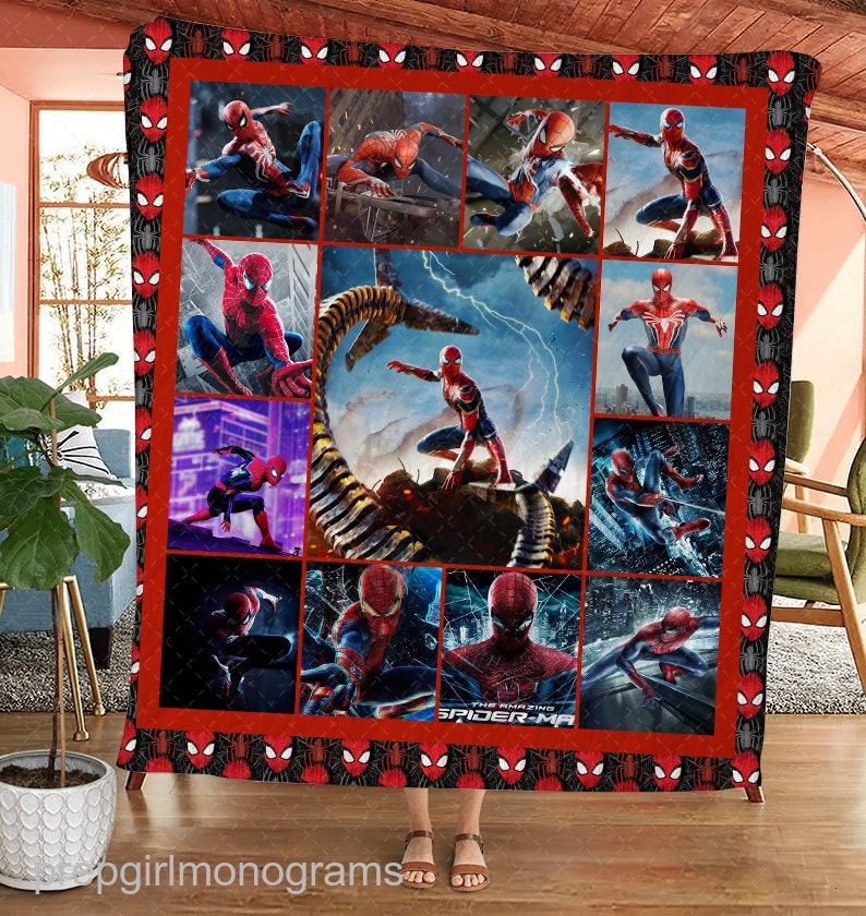 Spiderman No Way Home Movie Quilt Blanket