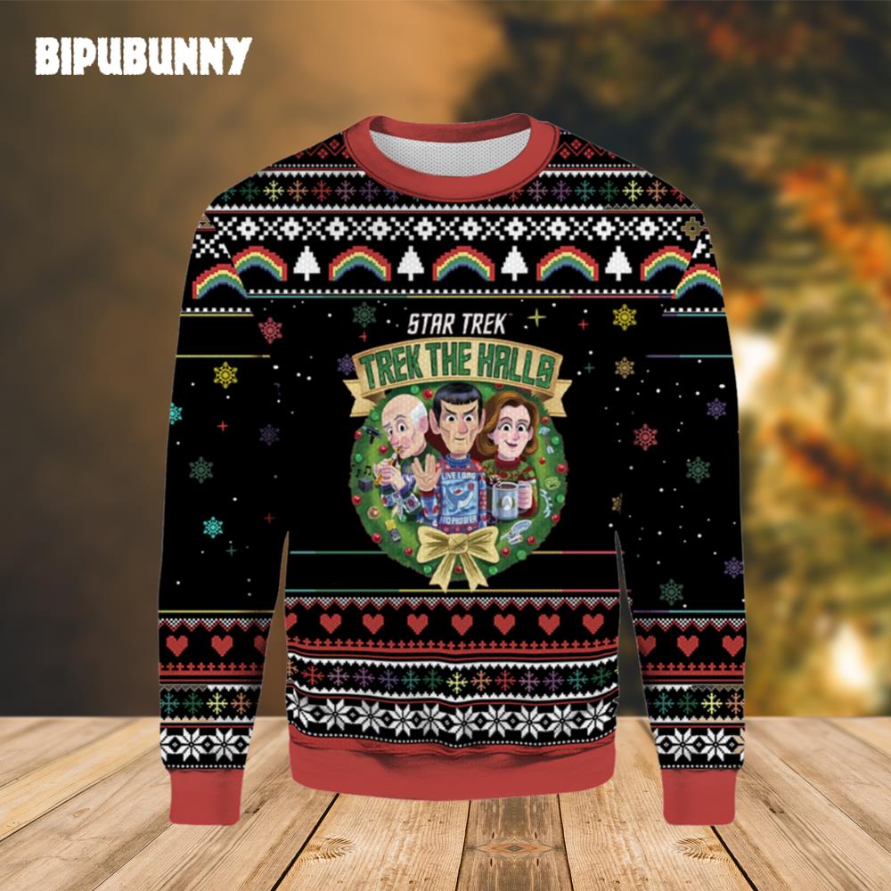 Star Trek Trek The Halls Ugly Christmas Sweater