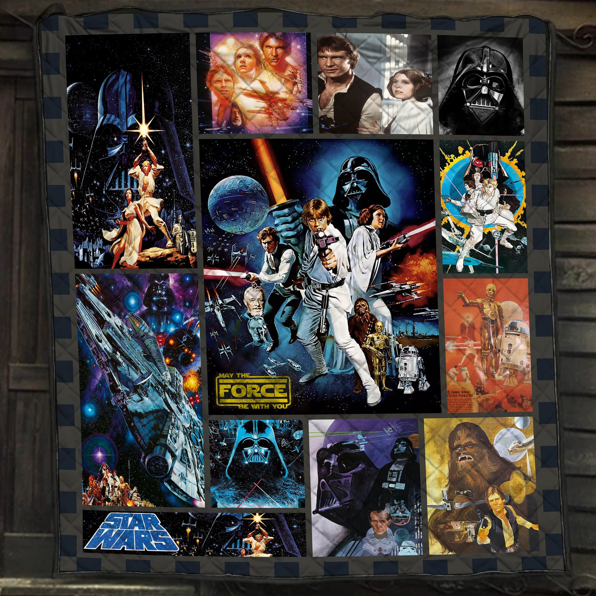 Star Wars 1977 Darth Vader Lovers Vintage Quilt Blanket