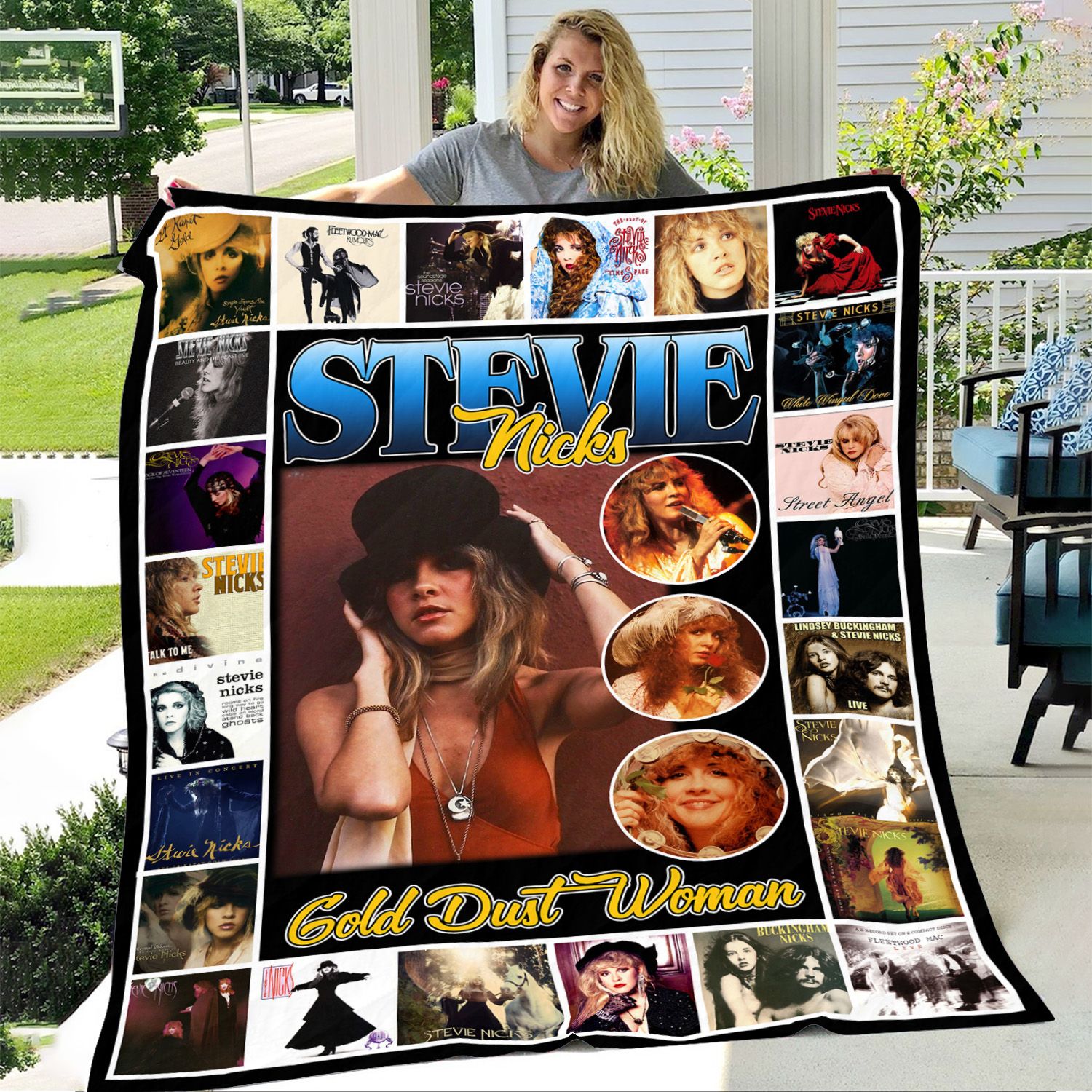 Stevie Nicks Gold Dust Woman Throw Blanket