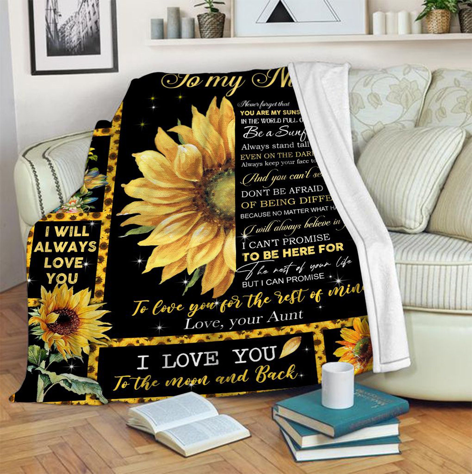 Sunflower To My Niece Love Your Aunt Mother’s Day Blanket