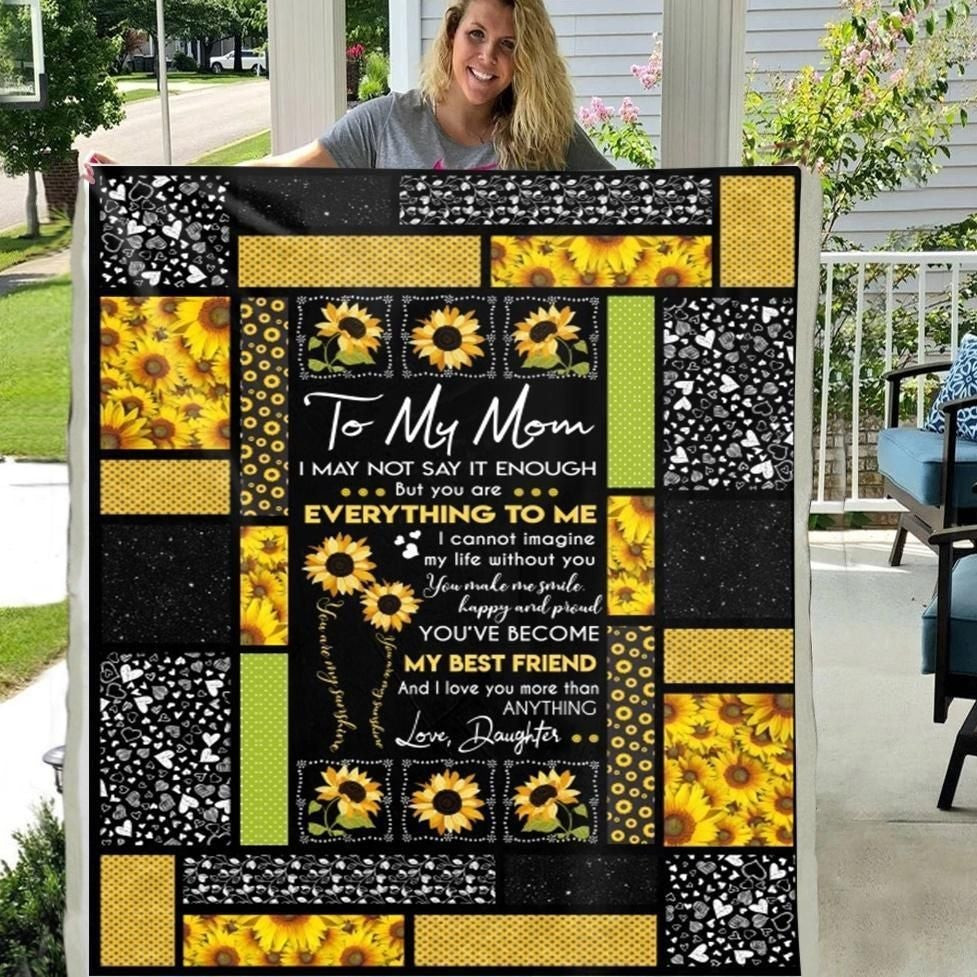 Sunflowers Gift For Mom You Are Everything To Me Throw Blanket