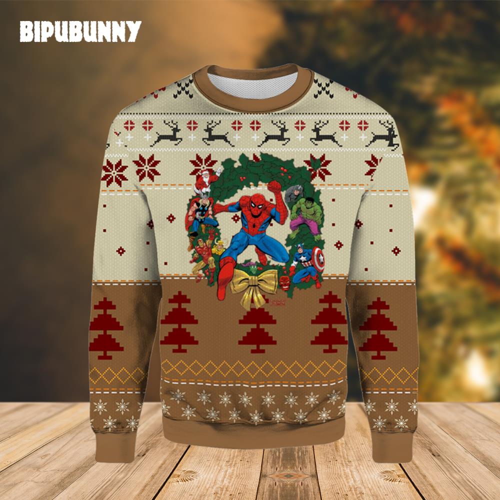 Superhero Spider Man Ugly Christmas Sweater