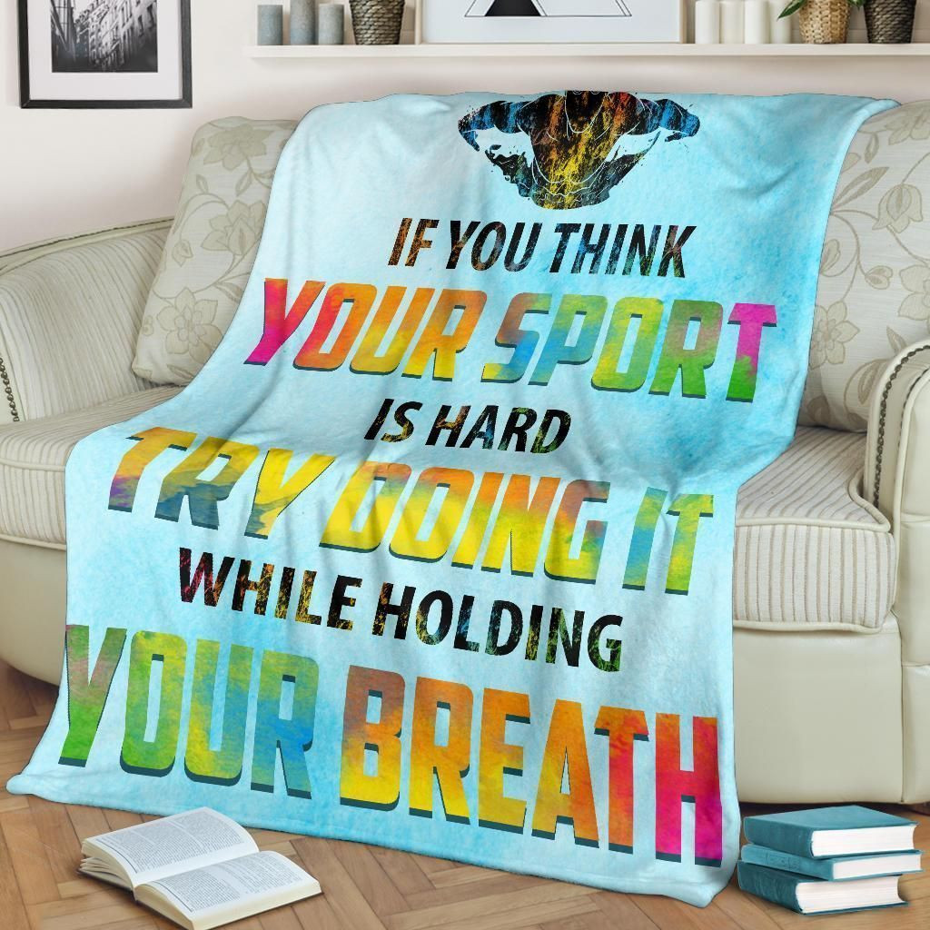 Swimming Your Sport Blue Pattern Throw Blanket