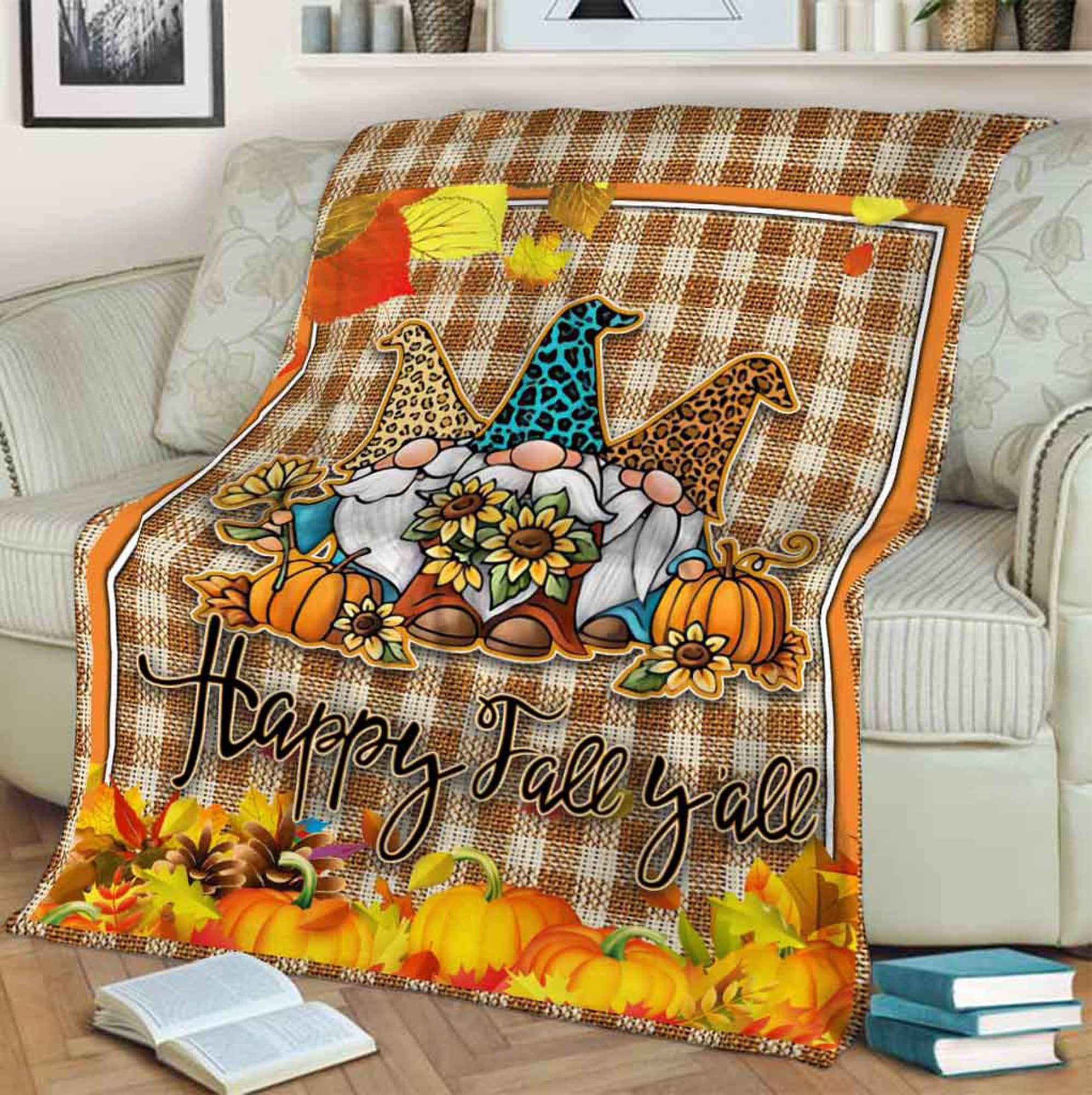 Thanksgiving Quilt Happy Fall Yall Blanket