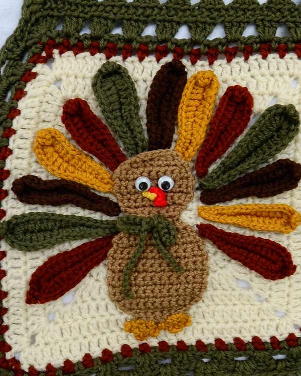 Thanksgiving Turkey Afghan Crochet Pattern Blanket