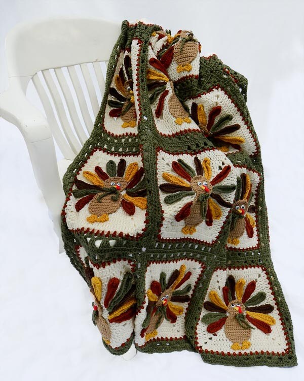 Thanksgiving Turkey Afghan Crochet Pattern Blanket