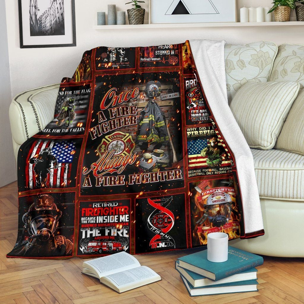 The Fire Inside Me Firefighter Retro Style Painted Art Throw Blanket