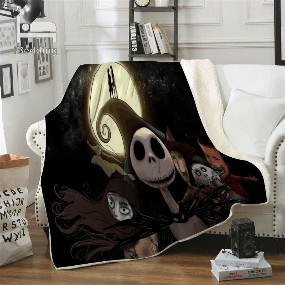 The Nightmare Before Christmas Cartoon Halloween Spirit Throw Blanket