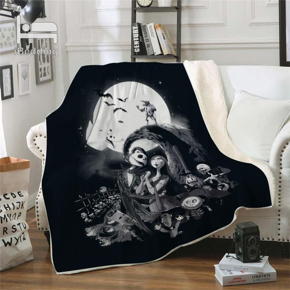 The Nightmare Before Christmas Romantic Halloween Night Throw Blanket