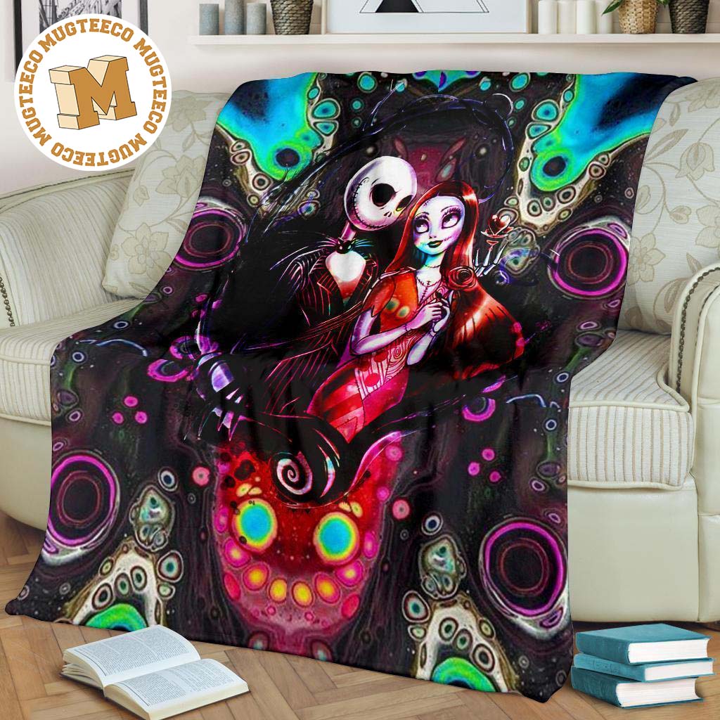 The Nightmare Jack & Sally Fleece Blanket For Bedding Decor