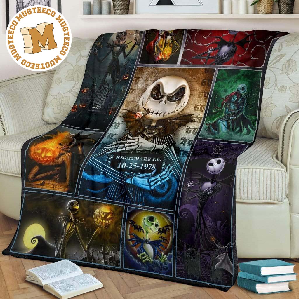 The Nightmare Jack Skellington Fleece Blanket For Bedding Decor