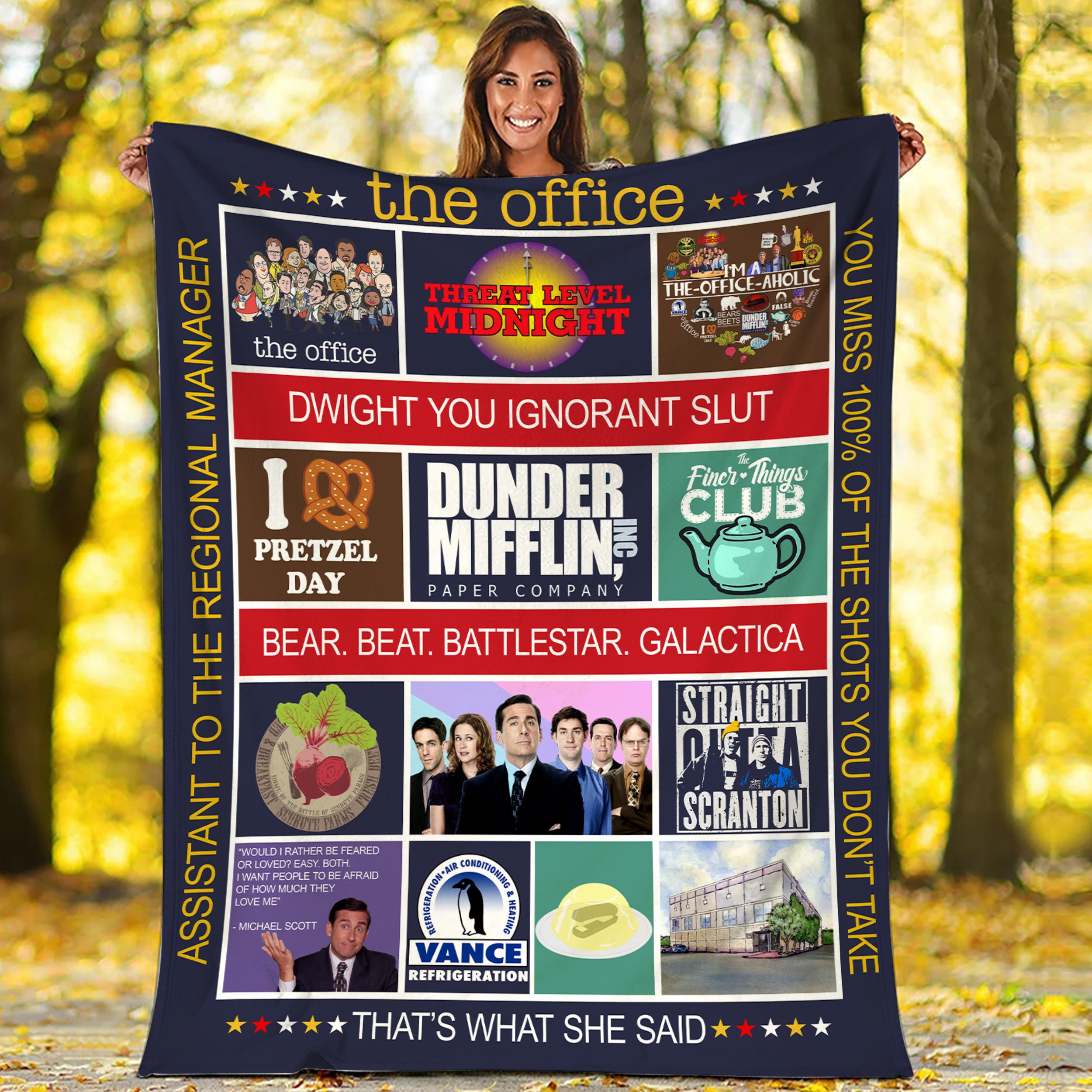 The Office Dunder Mifflin Threat Level Midnight Blanket