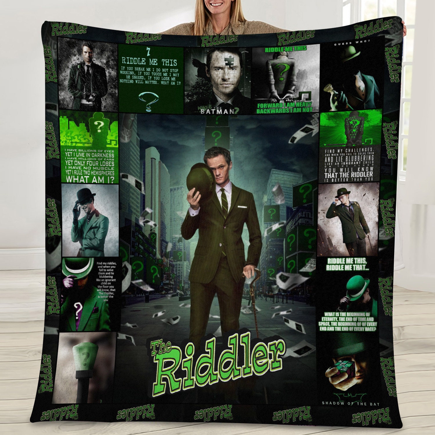 The Riddler Batman Villains Dc Fan Movie Blanket