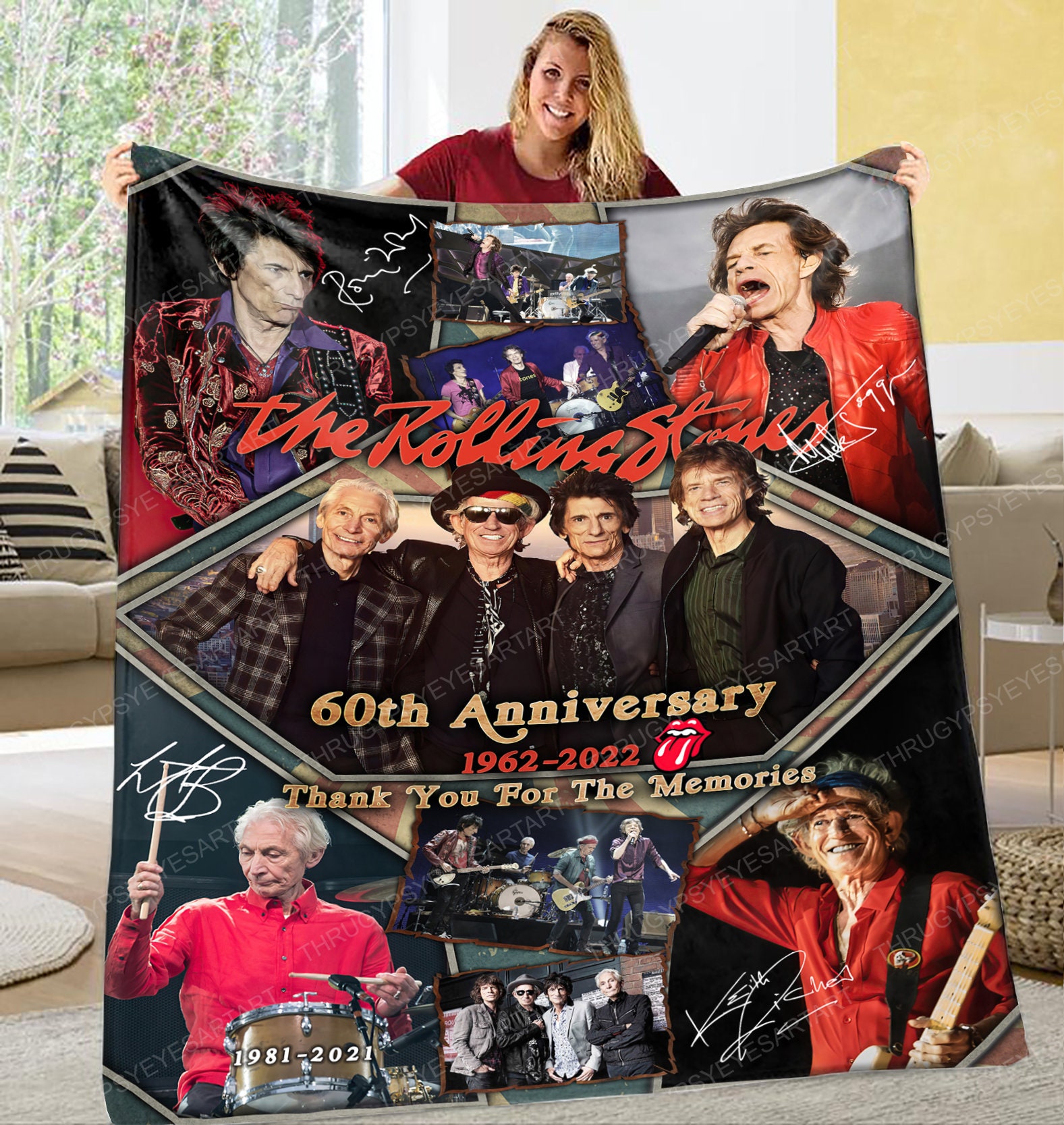 The Rolling Stones Thank You For The Memories 60th Anniversary Blanket