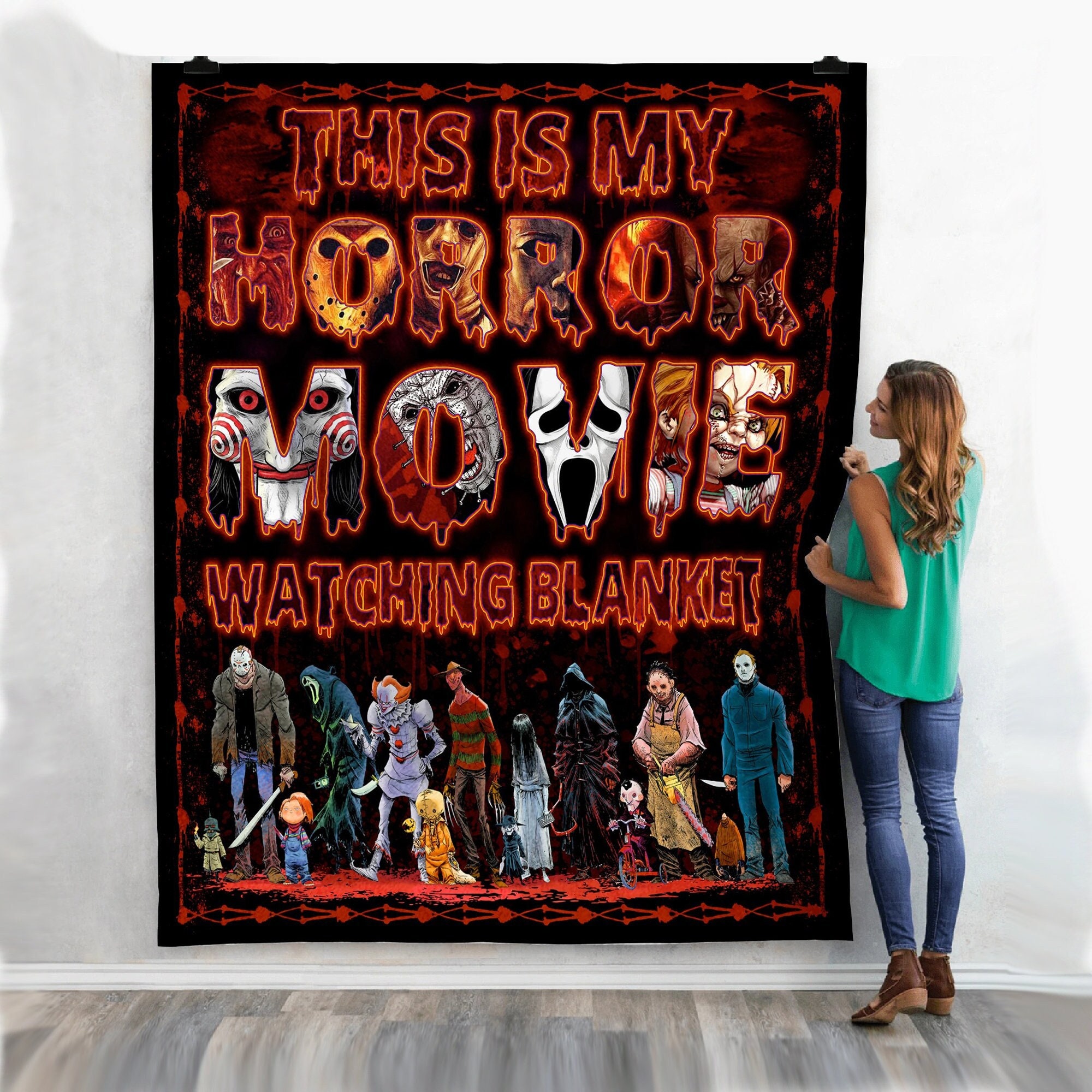 This Is My Horror Movie Watching Halloween Blanket Quilt